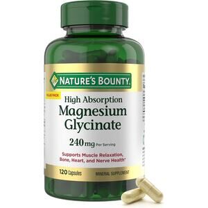 Nature’s Bounty High Absorption Magnesium Glycinate 240 mg, 120 Ct